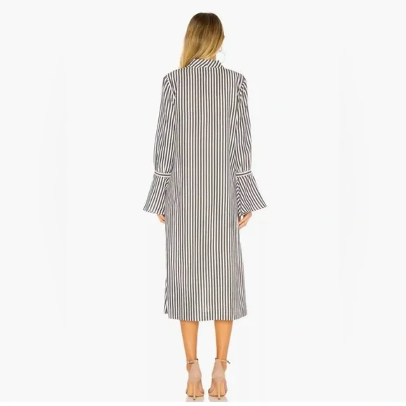 L'Academie Alex Bell Sleeve Striped Duster - Dark Charcoal/White - Picture 6 of 6